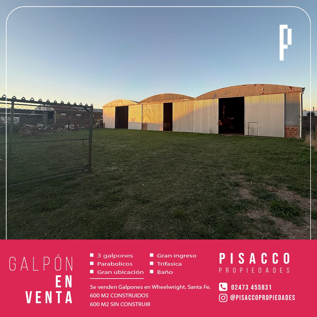 Galpón de 1.200 m² en Wheelwright
